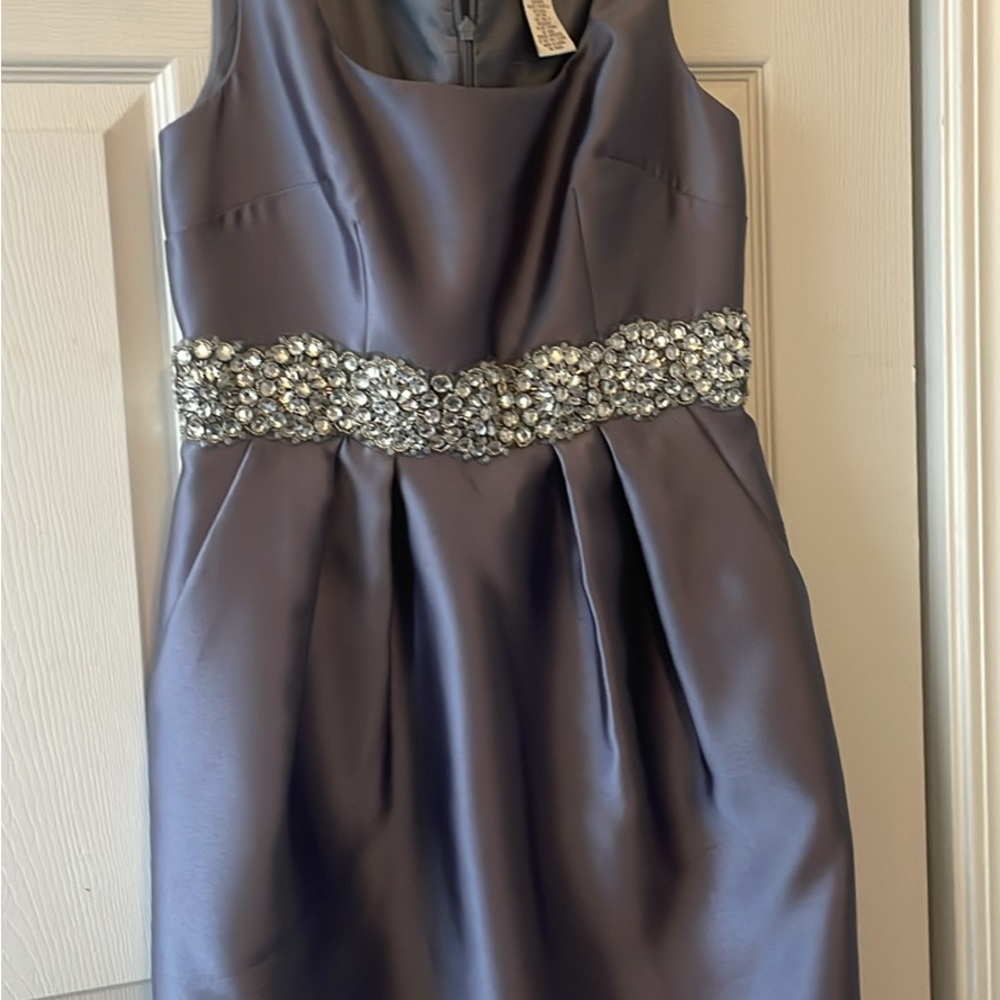 Alex Evenings Charcoal Gown with Embellished Detail